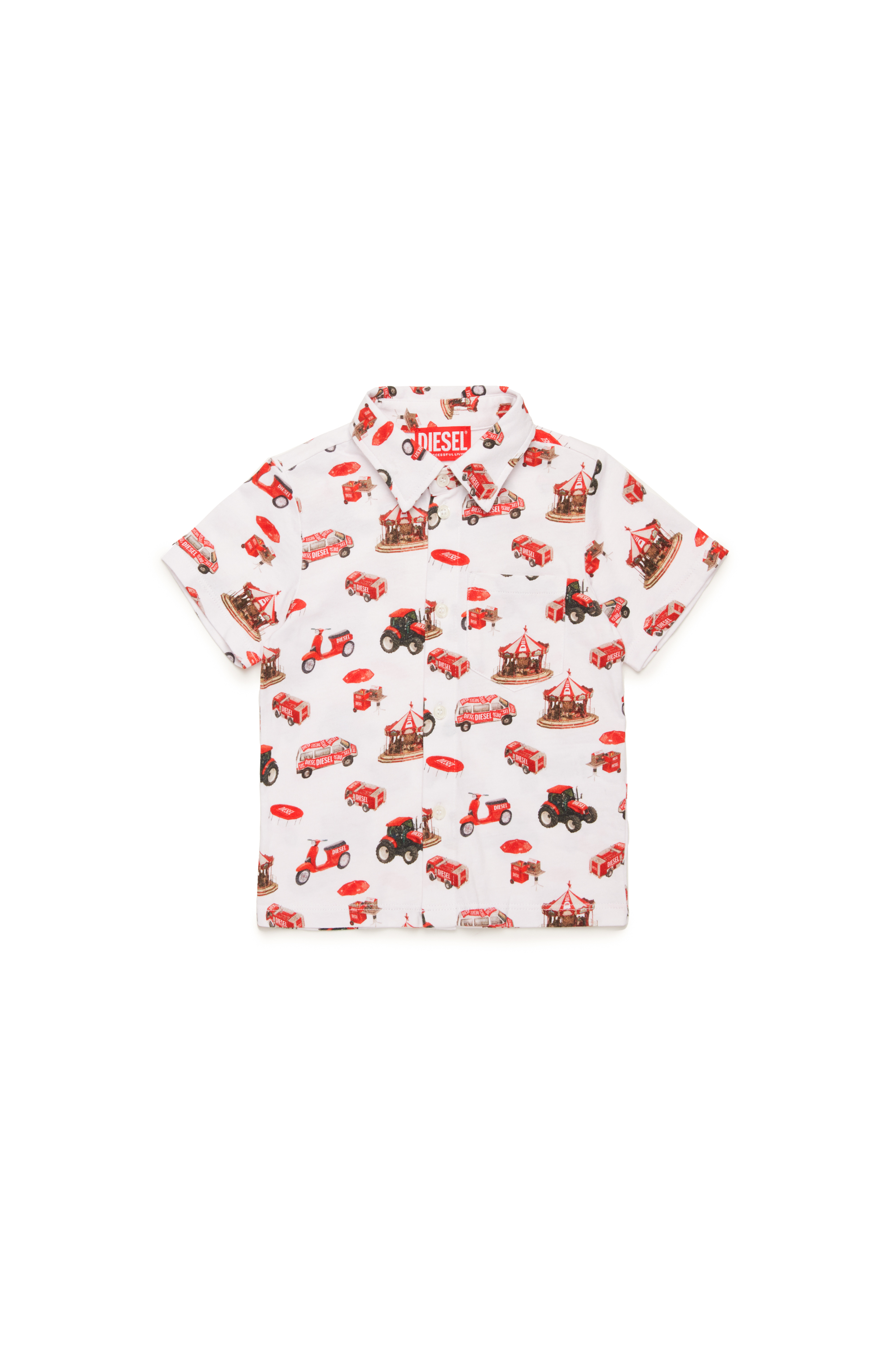 Diesel - MCALLEB, Chemise en coton avec imprimé véhicule Homme in Polychrome - 1