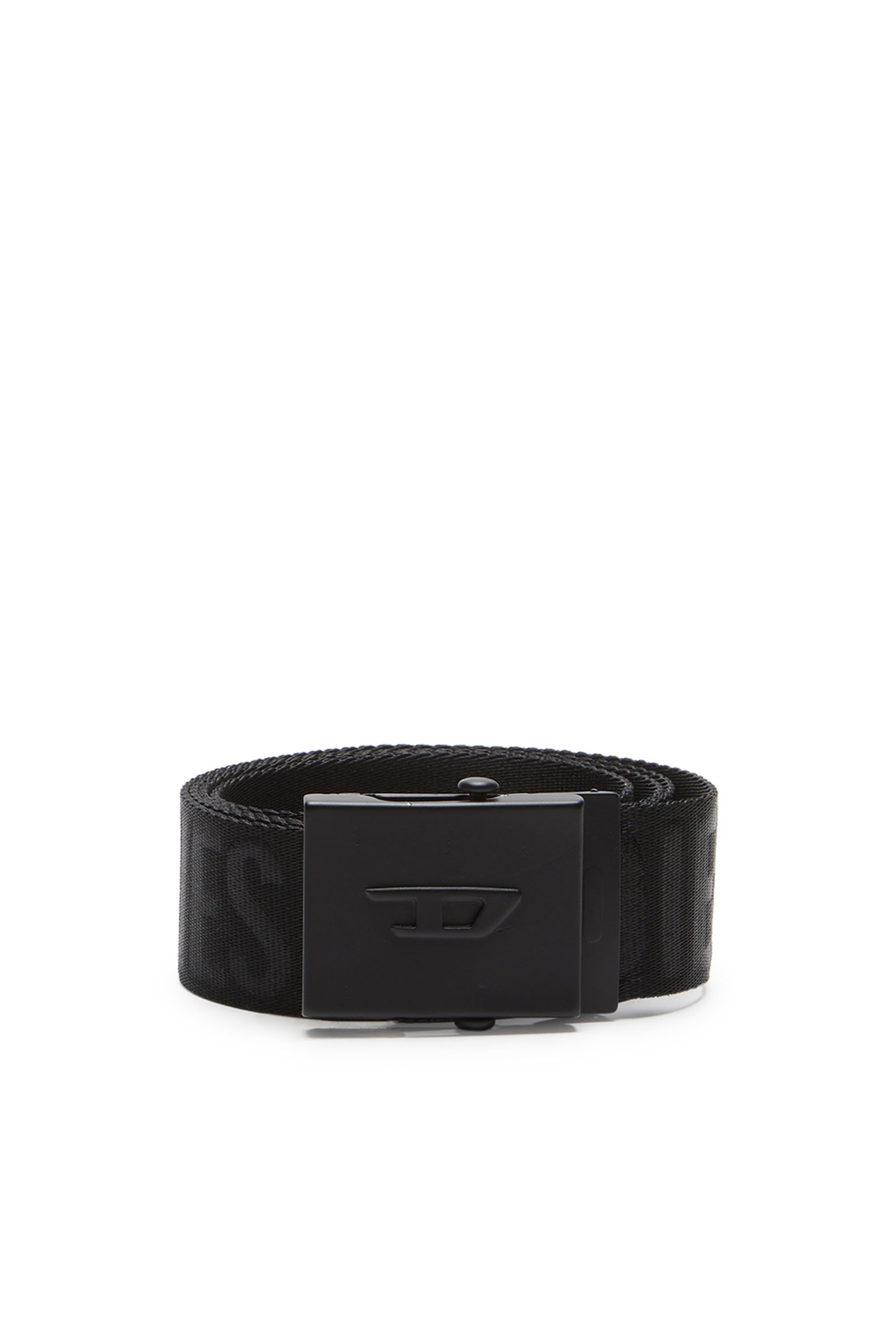 Diesel - B-DIESEL IND-TAPE, Man's Logo-debossed tape belt in Black - 1
